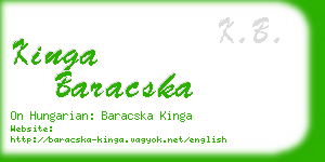 kinga baracska business card